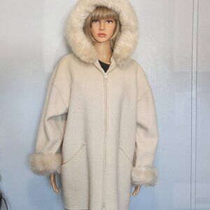 #636 S Wool/faux fur coat